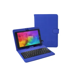 FUNDA CON TECLADO USB PARA TABLET, COLOR AZUL, PROTECCIÓN Y ESCRITURA — imagen 2 de 2