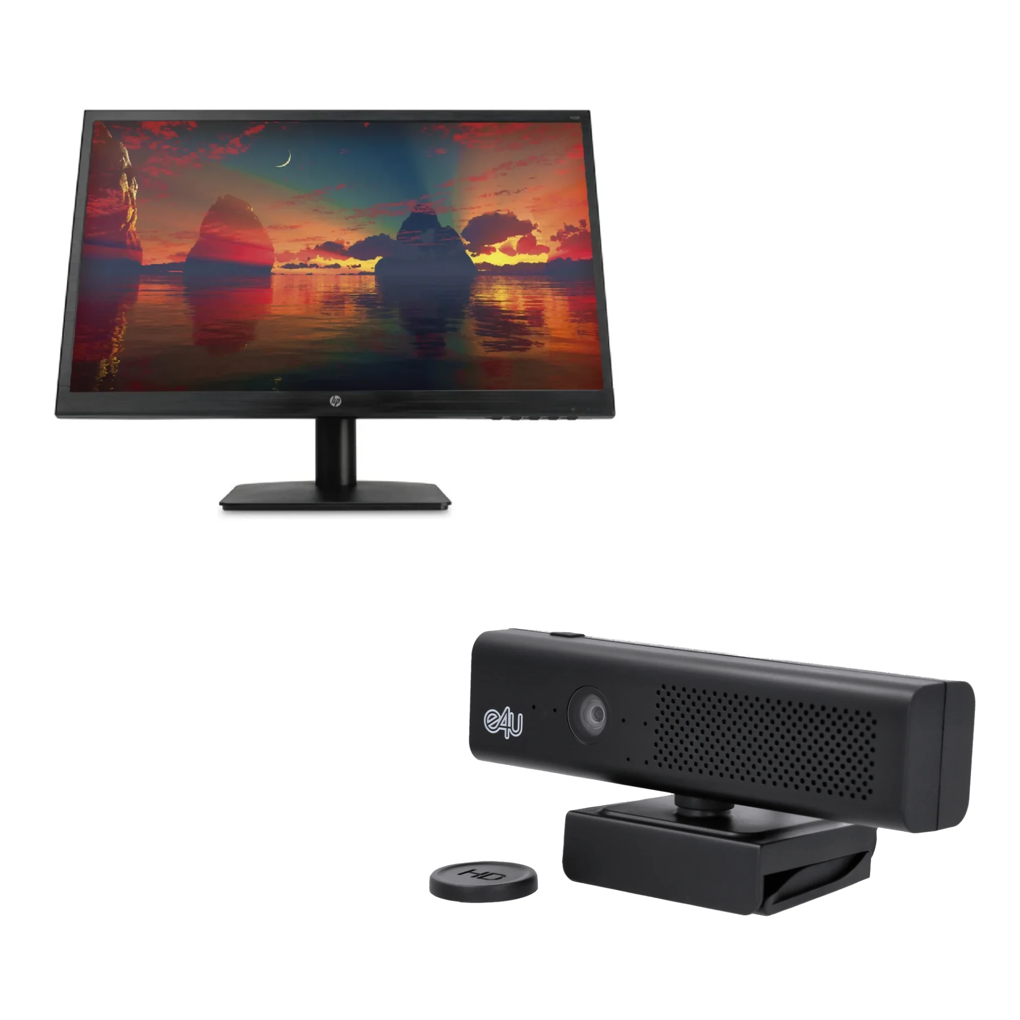 GENERAL HO Kit Home Office, Monitor HP N223 Full HD + Webcam E4U MeetOne con Micrófono, Refurbished — imagen 1 de 7